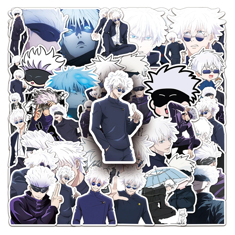 10/30/50pcs Jujutsu Kaisen Anime Gojo Satoru Stickers Cool Cartoon Character Sticker DIY Laptop Notebook Phone Manga Decals Pack