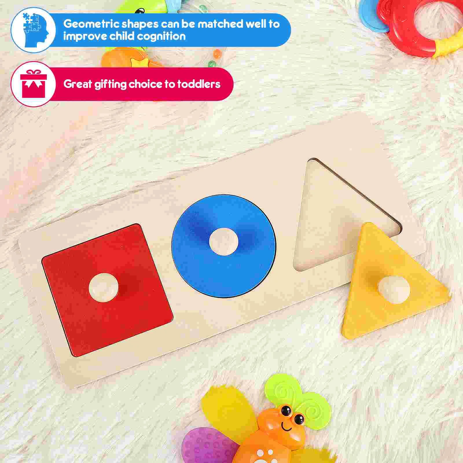 Jigsaw Puzzle Geometric Panel Baby Kids Puzzles Multiple Single Shape Wooden Toddler Toy