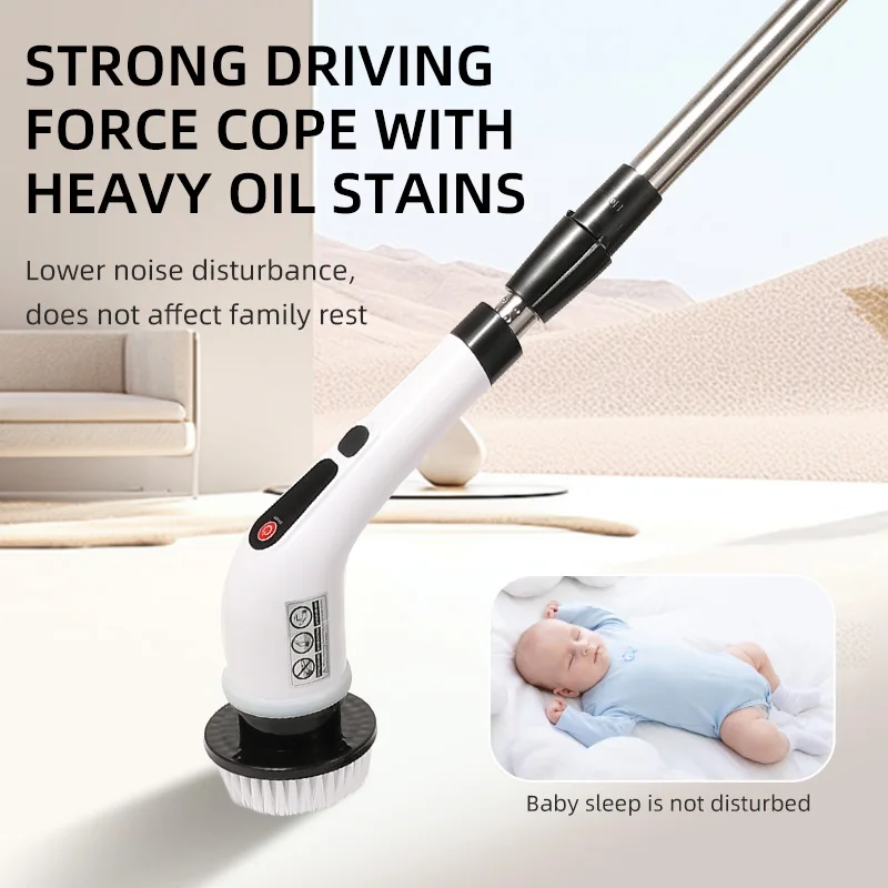 휴대용 전동 스핀 스크러버 주방 자동 브러쉬 충전식 핸드헬드 전동 청소 브러쉬