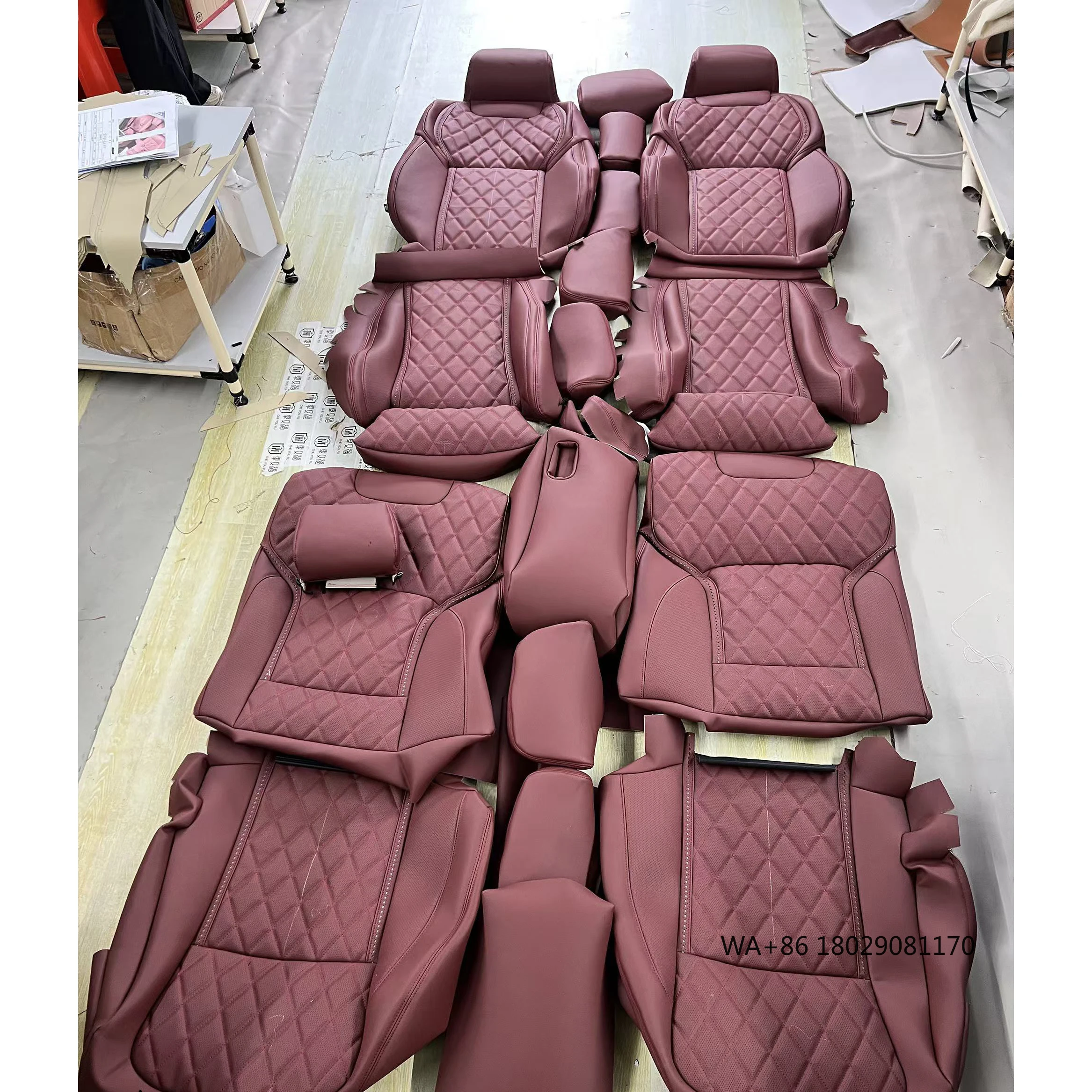 

Hot Selling Full Set Universal Fit Waterproof Non-Slip Durable Luxury Pillows Cushions Leather Car Seat Covers for 7series