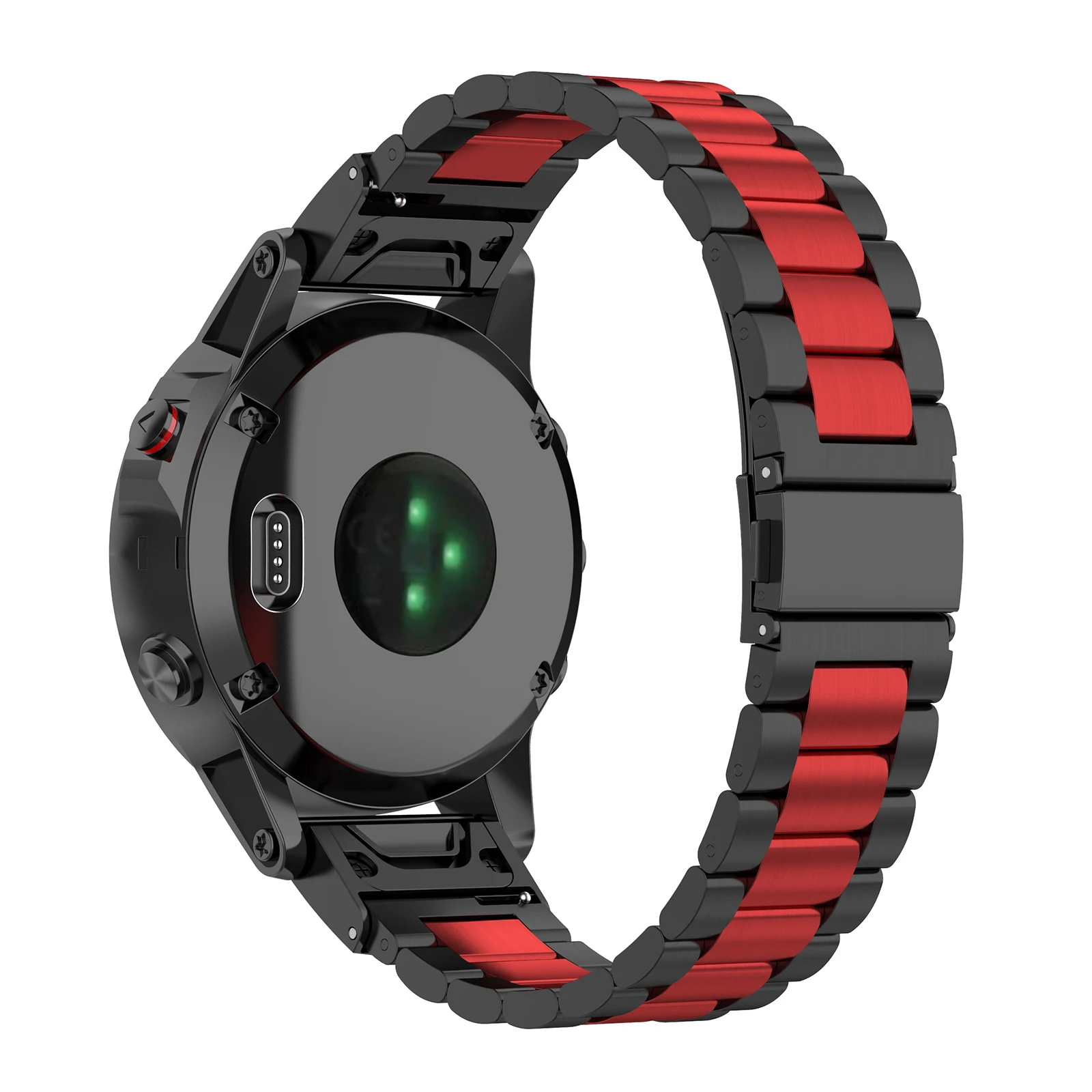 

For Garmin Fenix 8 / E 47mm / 7 / 6 GPS / 5 Quick Release Watch Strap Stainless Steel Watch Band 22mm Replacement Strap with Fol