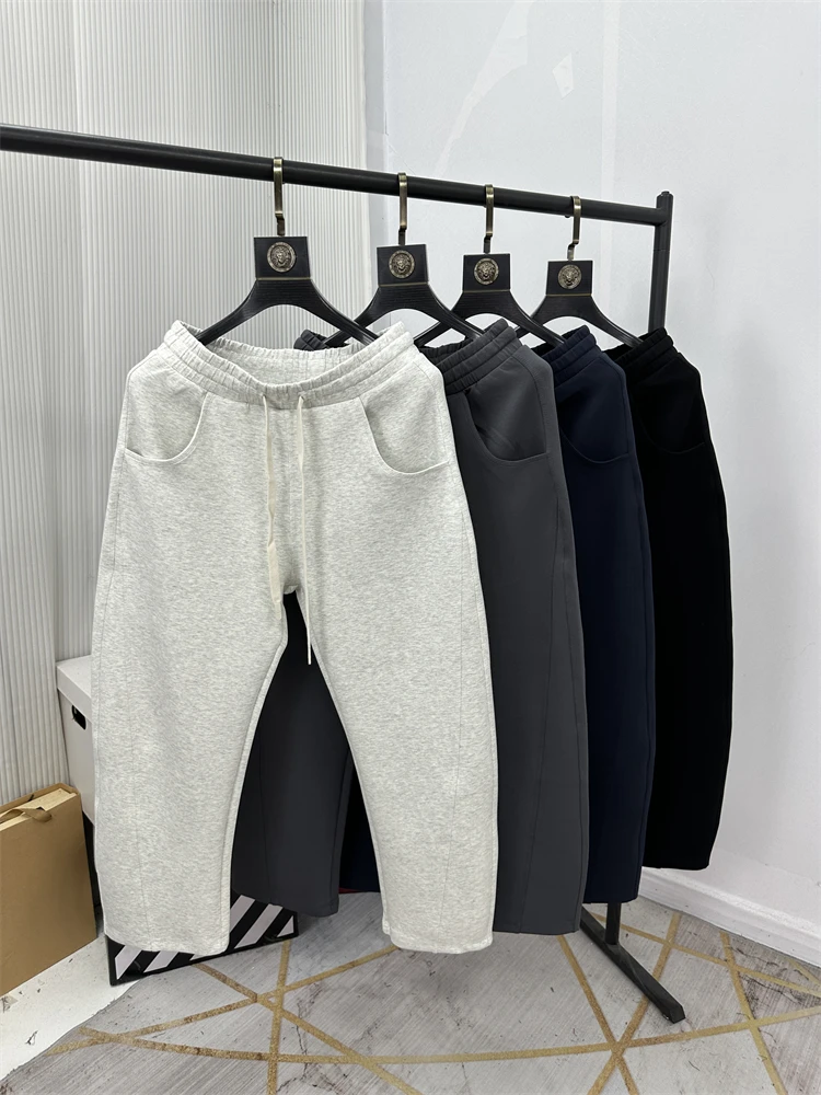 

Faionable Street Sle Loose Cotton Sweatpants Men's Spring Autumn Casual Pants Air Layer Knife Comfortable Spring Aut...