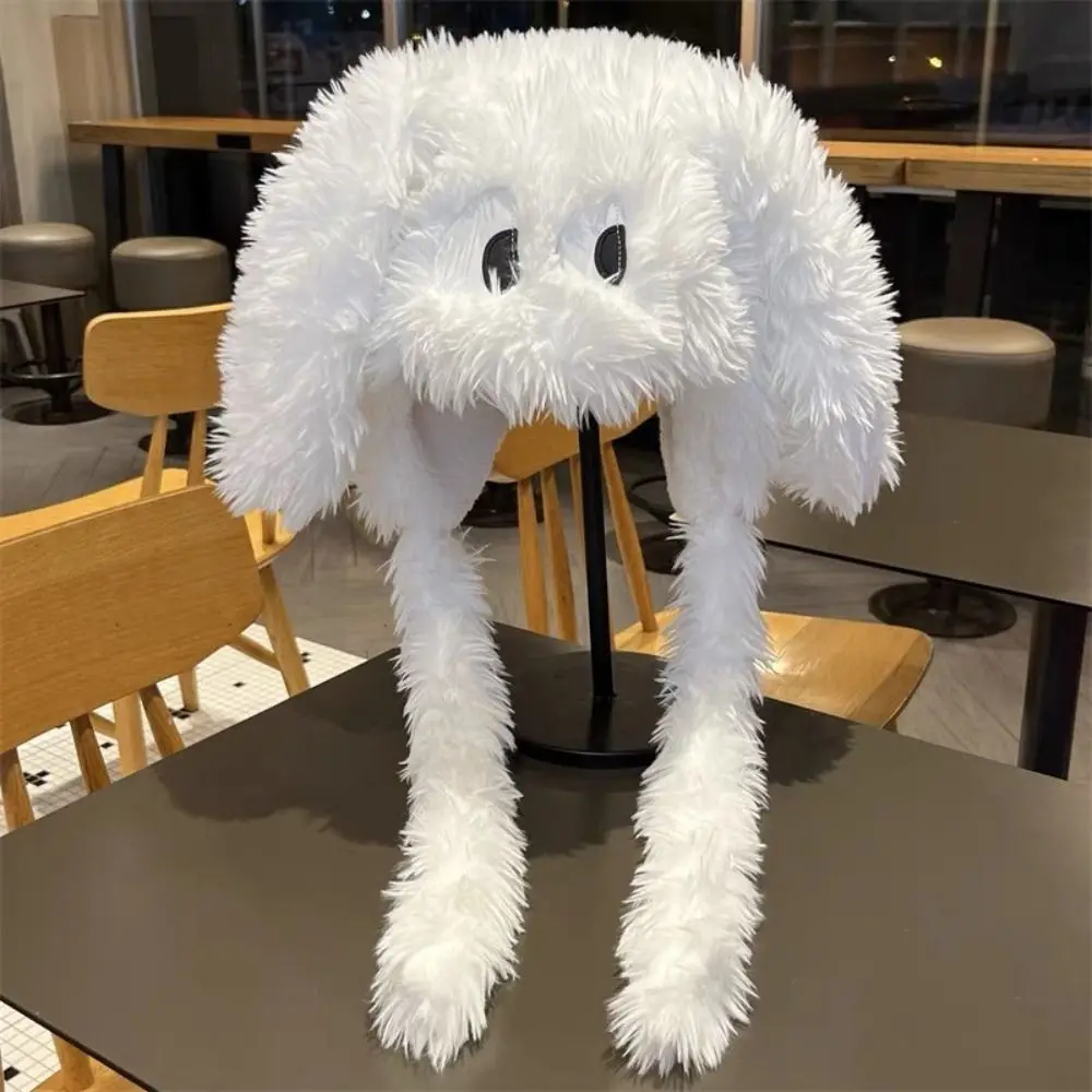 Soft Winter Long Hair Puppy Hat Lace up Ear Protection Beanie Thickened Winter Hat Cartoon Hat Student