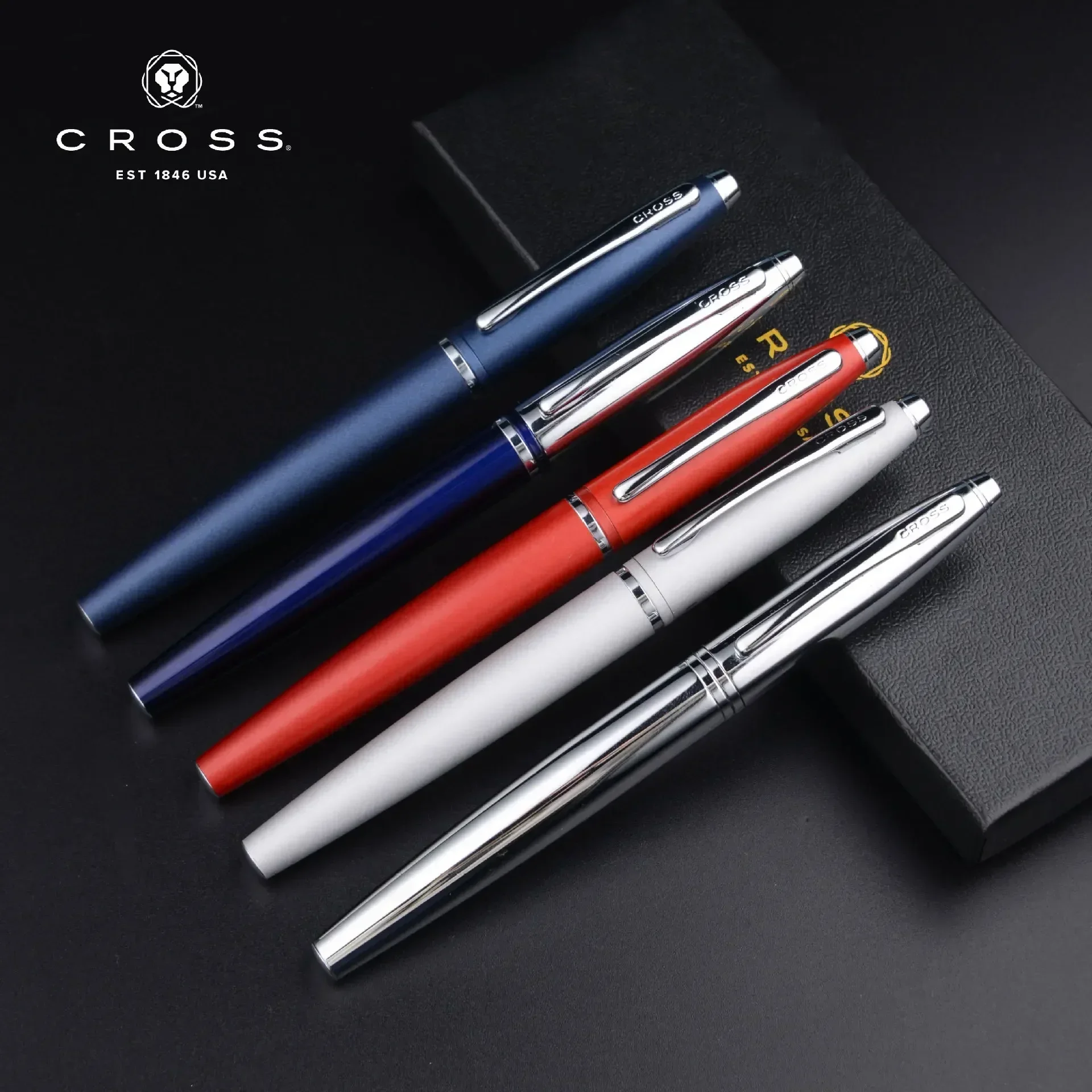 

US Original Cross CALAIS Smooth Metal Ballpoint Pen Business Signature Pen 0.5mm Writing For Students Stationery Gift With Box