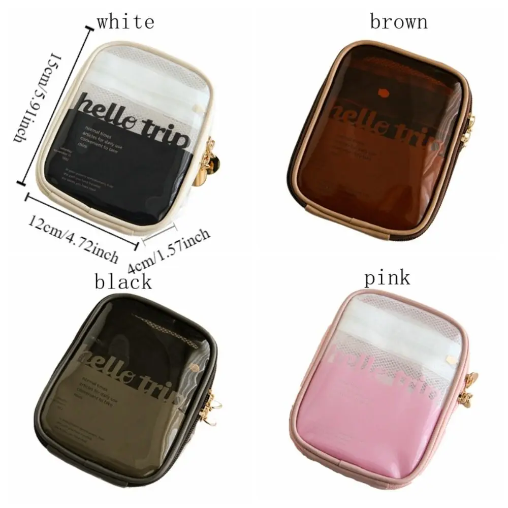 Mini bolsa de maquiagem formal de alta qualidade, transparente, portátil, organizador de cosméticos, leve, fofa, bolsa de moedas, armazenamento de batom