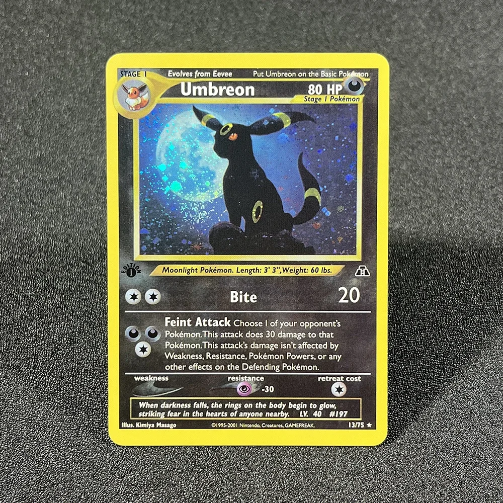 Pokemon Carta Singola Neo Discovery Umbreon Espeon Kabutops Tyranitar Forretress Scizor Foil Collezione di Carte Personalizzate PTCG PROXY