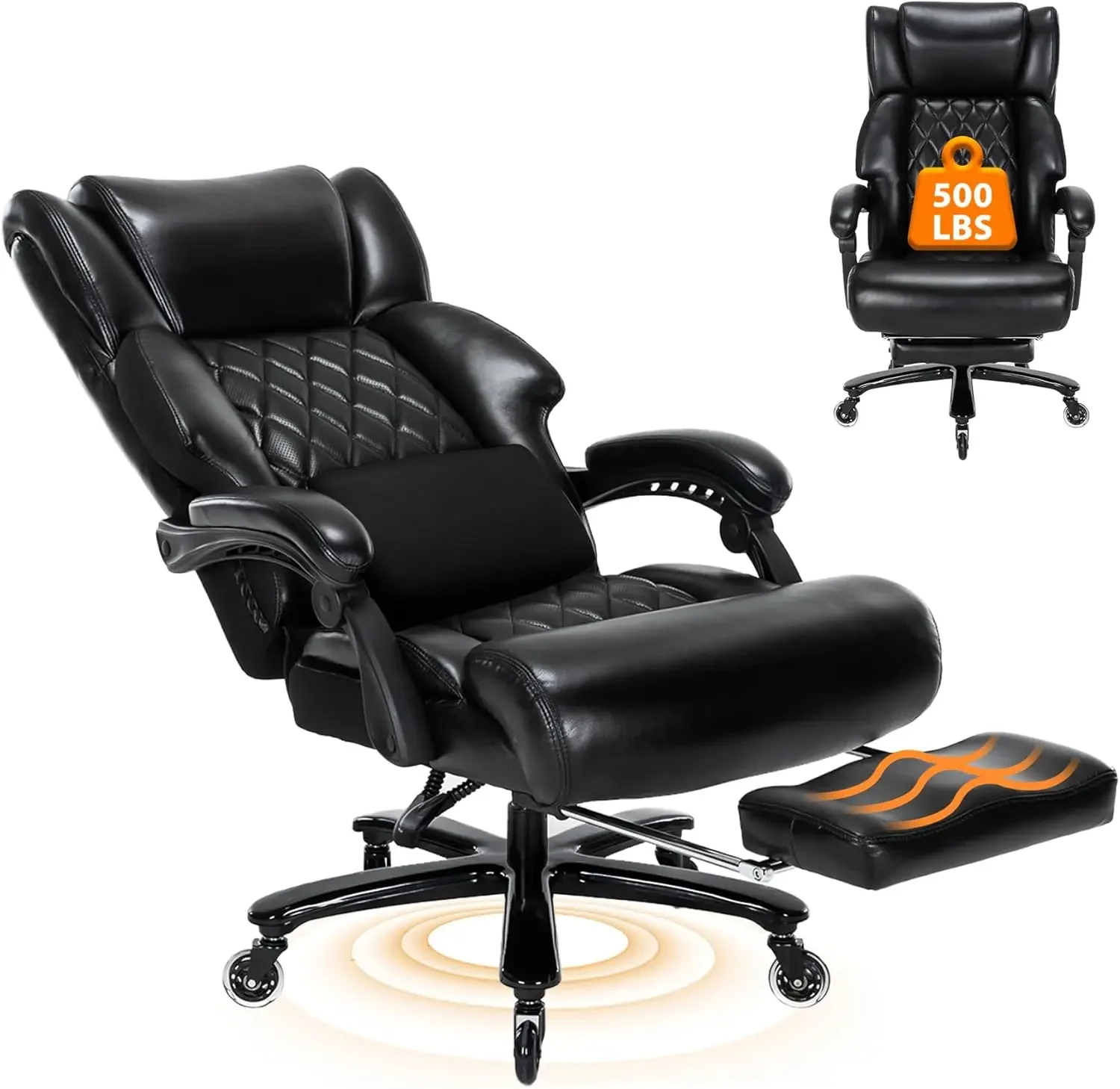 RapDuty-Chaise de bureau à dossier haut pour RapPeople, siège de bureau large et inclinable, confortable et grand