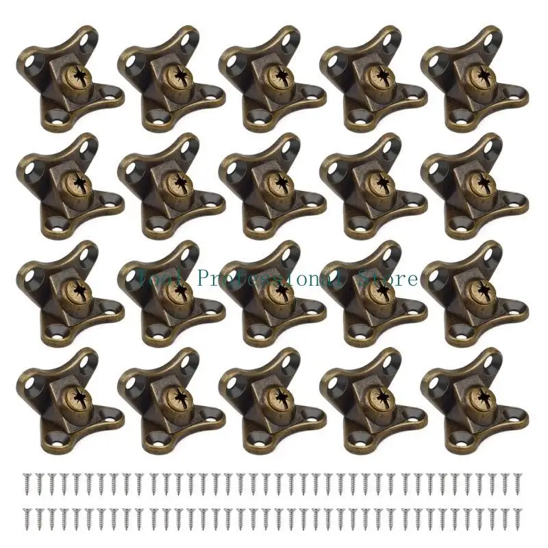 

57QF 20 Pcs Butterfly Corner Code Removable Corner Brace Metal Right Angles Brackets