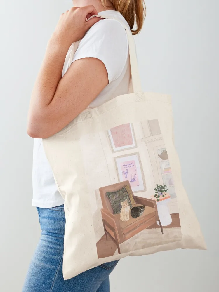 

Miss Peaches and Lil Bo Tote Bag shopper bags Portable shopping bag hand bags hand bag