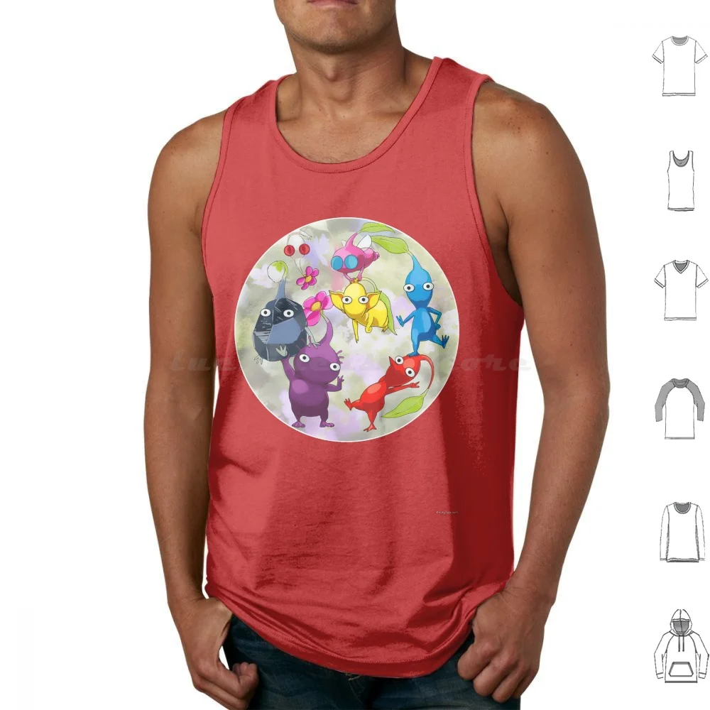 Pikmin Fanart تانك القمم طباعة القطن Pikmin الألعاب التبديل وي وي U 3ds Fanart تتجه جديد الزهور ألعاب لعبة لعبة فيديو #1