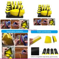 E06B 16Pcs Hand Sanding Block Set Handheld Sanding Pad Hook and Looping Interchangeable Assorted Shapes Woodworking