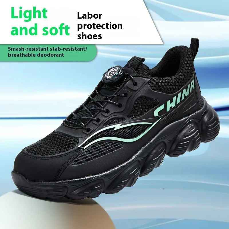 

Summer Lightweight Work Safety Shoes Men Breathable Indestructible Steel Toe Shoes Security Work Sneakers Protective Safety Boot