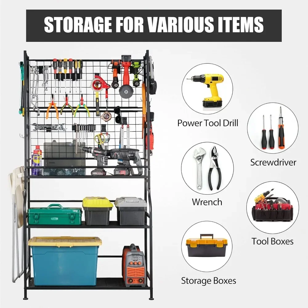 Alloy Steel Tool Storage Organizer Heavy Duty Tool Holder for Power Tool Drill Screwdriver Wrench Storage Shelf for Toolbox