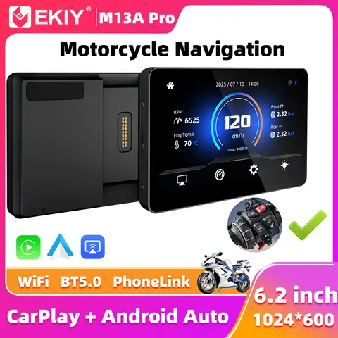 EKIY 6.2" GPS Motorcycle Navigation Wireless CarPlay Moto Android Auto For BMW R1200GS R1250GS F800 F900 S1000XR For WonderWheel