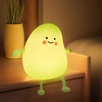Mango Night Light Silicone Nursery Night Light Rechargeable Table Lamp Bedside Lamp with Touch Sensor for Bedrooms Living Room