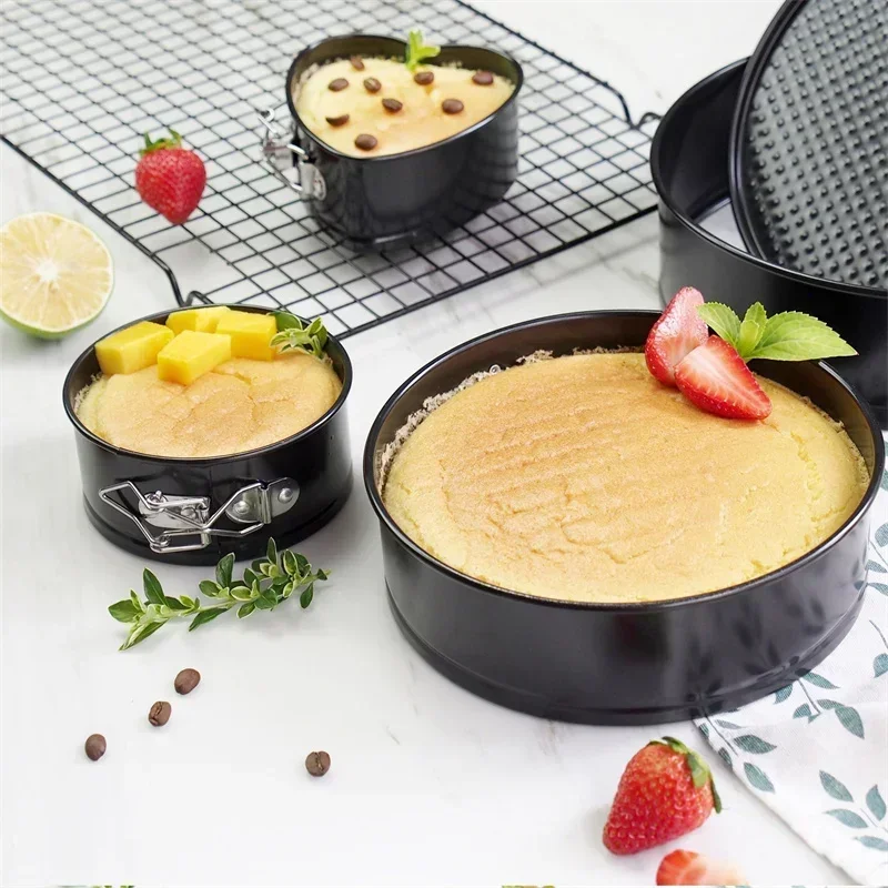 4/7/9/10 Inch Non-Stick Pot Cake Stand Round Removable Bottom Cake Pan with Lock Divice Bakeware Cake Molds Baking Accessories