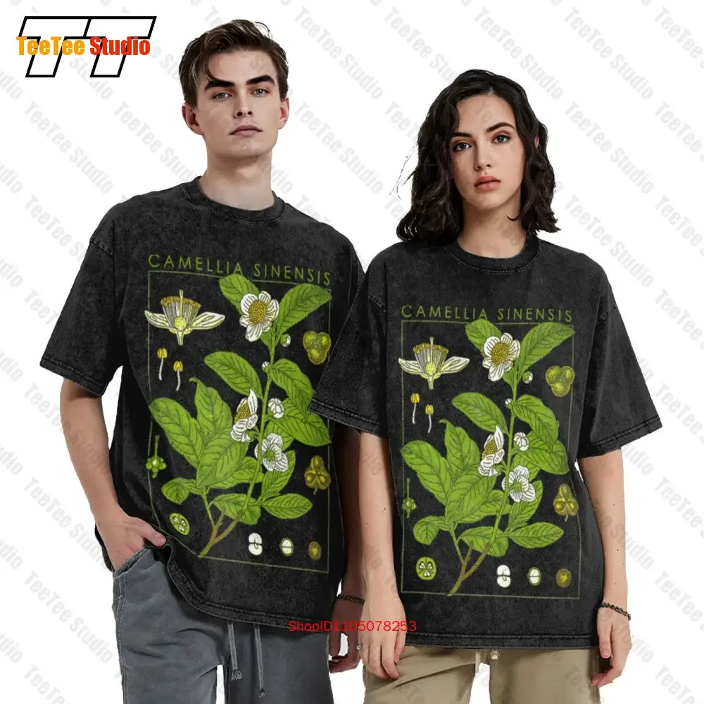 Tea Botanical Garden Plant Art Botany Bloom Fruit Flower Grow Chai Vintage Oversized T-Shirt 3R04