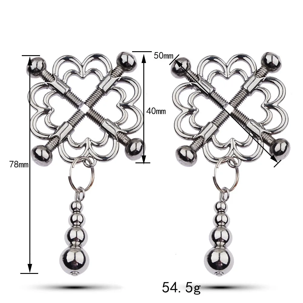 ألعاب جنسية BDSM-Nipple Clips ، مقاطع عبودية ، تحفيز الحلمة المعدنية المعززة للثدي ، يمزح العبيد ، سلسلة معدنية