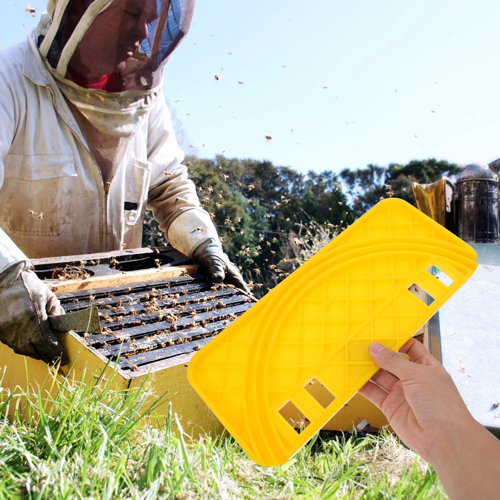 

Honey Extraction Tool Uncapping Tank Holder Plastic Universal Frame Yellow Beekeeping Fork