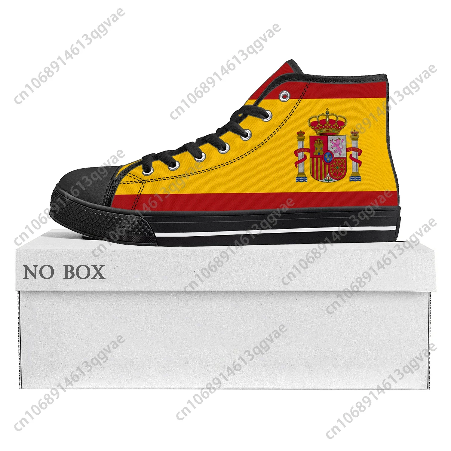 

Spanish Flag High Top High Quality Sneakers Mens Womens Teenager Canvas Sneaker Spain Casual Couple Shoes Custom Shoe