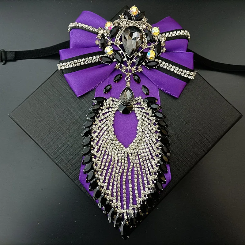 Hochwertige Strass-Fliege, Original Handgefertigt, Luxuriöse Herren-Krawatte für Business, Bankett, Hochzeit, Anzug, Hemdkragen, Schmuckgeschenk – Detail 7