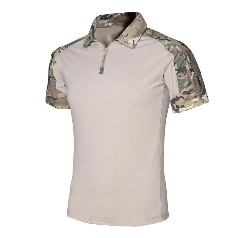 Tactical T-Shirts Men Sport Outdoor Tee Quick Dry Short Sleeve Shirt Hiking Hunting Climbing Camouflage Men Clothing Breathable