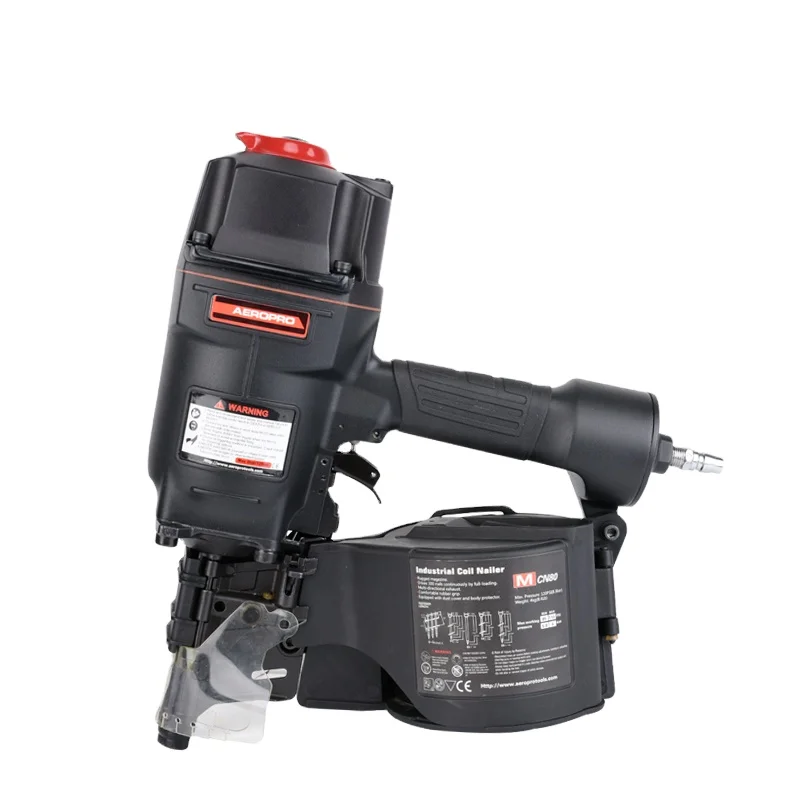 

AEROPRO MCN80 High Quality Pneumatic Coil Nailer Gun Industrial Air Tool Coil Nail Gun For Assemble Pallet Wooden Fencing