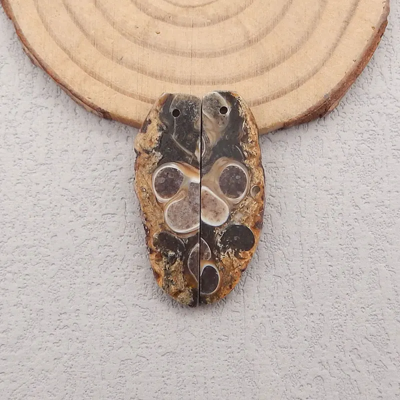 Nugget Natural Stone Turitella Agate Earring Beads for Women, Gemstone Earrings for Jewelry Making