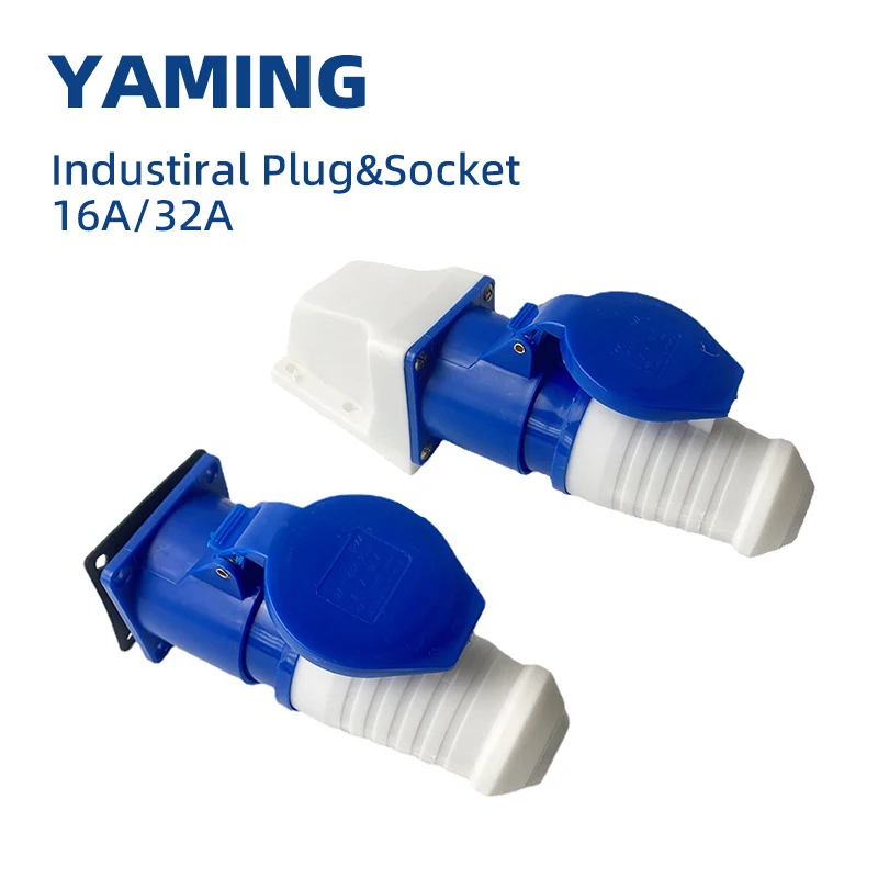 16A/32A Three Pins Electric Industrial Appliance Industry Use Plug And Socket 220V Male Female Outdoor Mounted 013 123