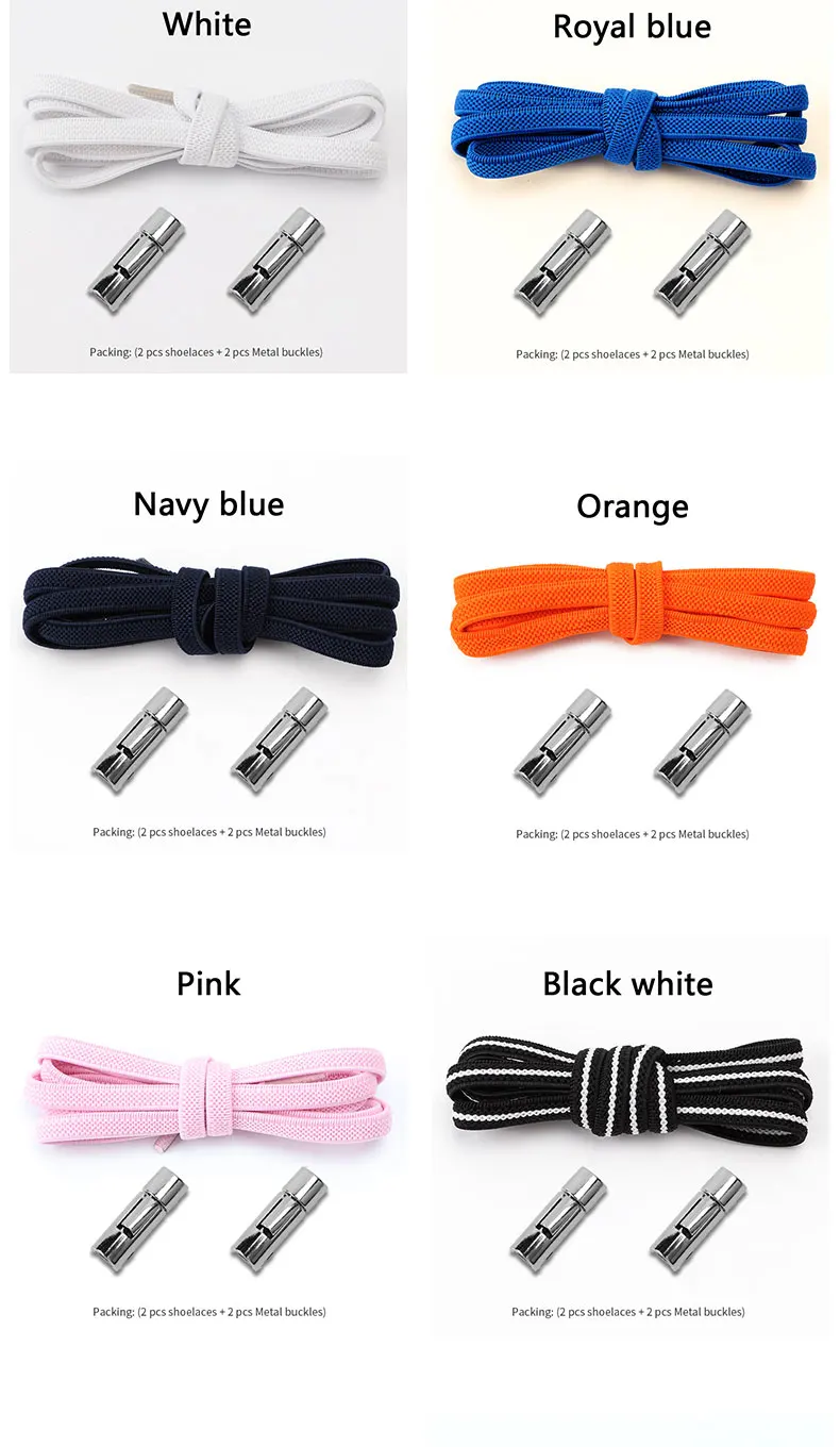Elastische Schnürsenkel für Sneaker, Schnürsenkel ohne Binden, runde Metallverschlüsse, für Kinder und Erwachsene, sichere und schnelle Schnürung, elastisches Gummiband. – Detail 8