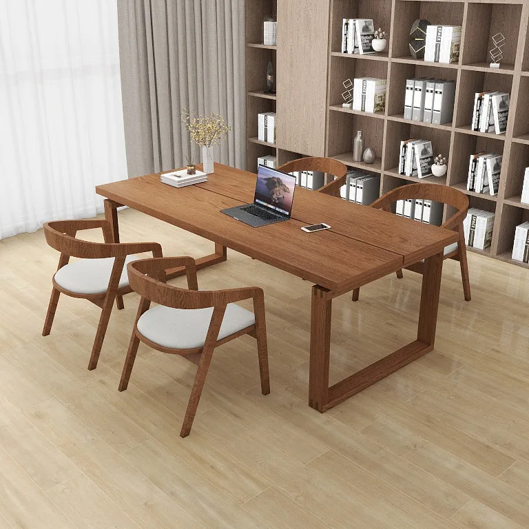 

Ash wood Mobian dining table all solid wood Japanese logtable living room large longdesk desknew Chinese style