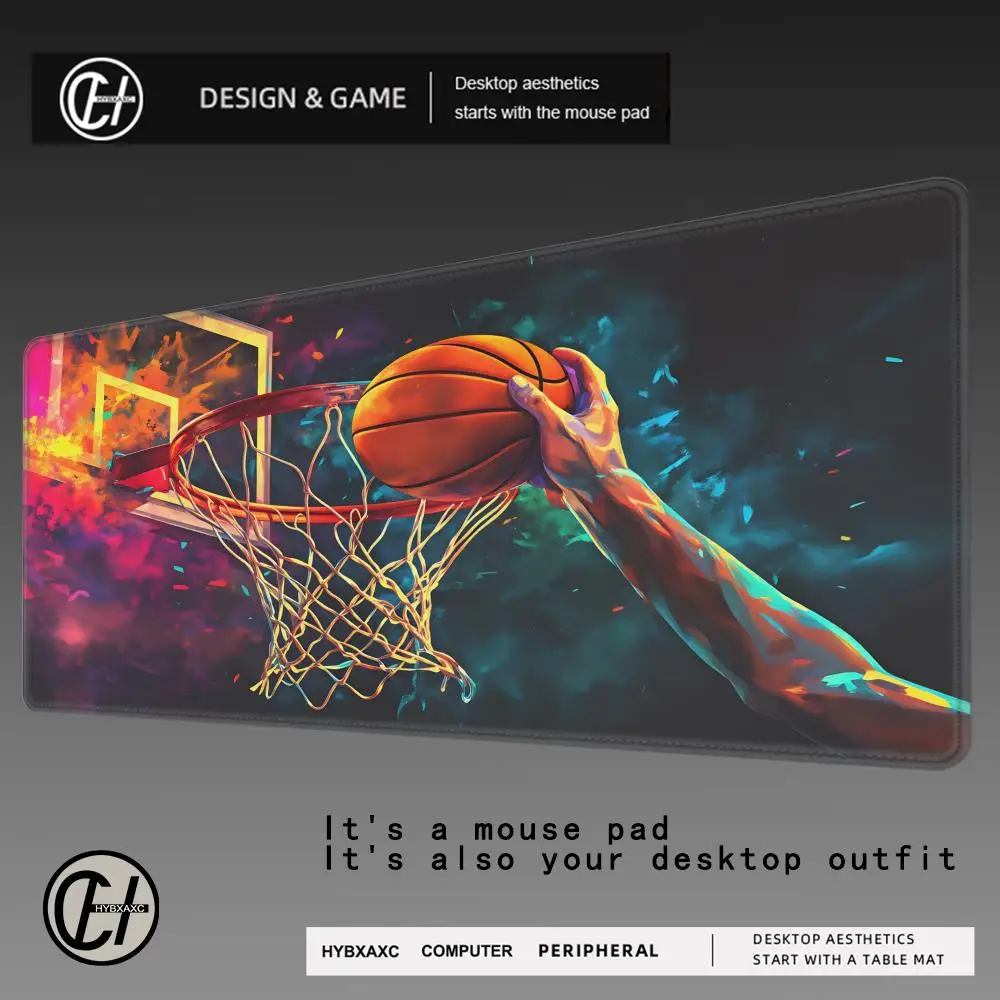 

HYBXAXC Colorful Basketball Theme Mouse Pad Large Rubber Anti-slip PC Desk Accessories Mousepad for Gamer Keyboard Decor Mat