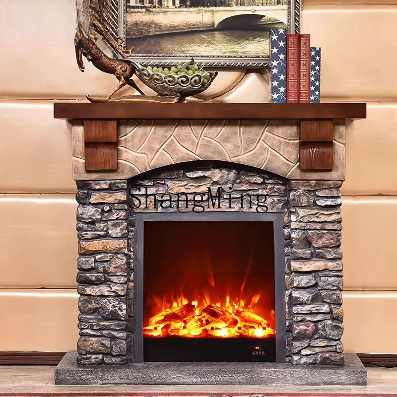 ZYY 石暖炉装飾キャビネットシミュレーション火災リビングルーム背景壁電気暖炉家庭用