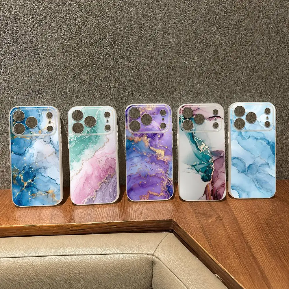 

Watercolor Marble Matte For Magsafe Case for iPhone 17 Air 16 15 14 Plus 13 12 11 Pro Max Magnetic Wireless Charging Cover
