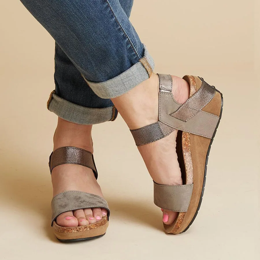 Summer New Style With Women's Shoes Casual Comfort Wedge With Thick Sandals Multi-Color Optional Large size 34-43