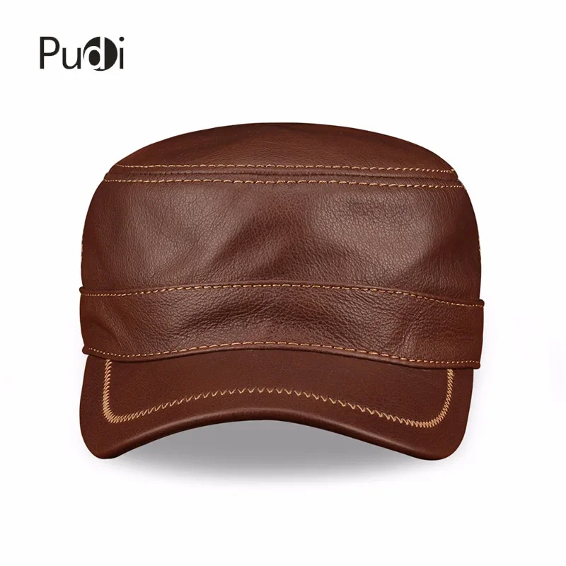 HL175 Genuine Leather Men's Caps Hats Brand New Style Spring Real Leather Baseball Cap Hat One Size With 3 Colors