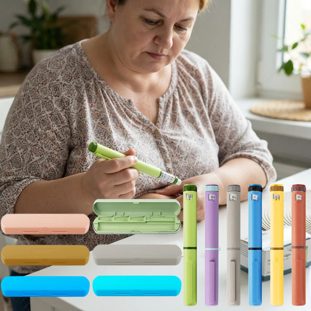 Plastic Reusable Injection Pen Adjustable 3ml Cartridge Injector Portable Insulin Injection Pens Compatible with 3ml Cartridges