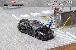 ホワイトブラックダイキャストモデルカー、フォーマルオーバーホフライ、スカイラインR35、限定699、1:64