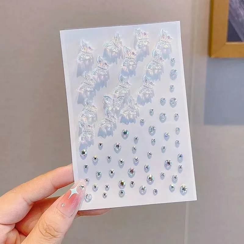 الكورية Ins نمط حورية البحر روز 3D فراشة جراب هاتف ديكور حجر الراين الأزهار قذيفة الفن التخصيص DIY بها بنفسك الديكور الحرف