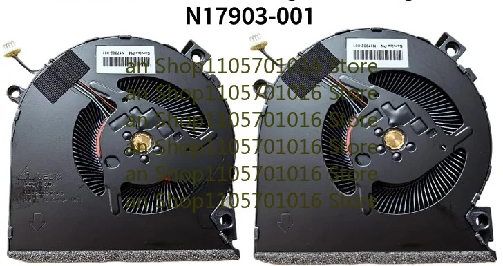 B=For Laptop CPU Cooling Fan DFS5K22B056737 DC5V 0.5A 4-Pin  HP 15-FA TPN-Q278 TPN-Q279 N17902-001 N17903-001
