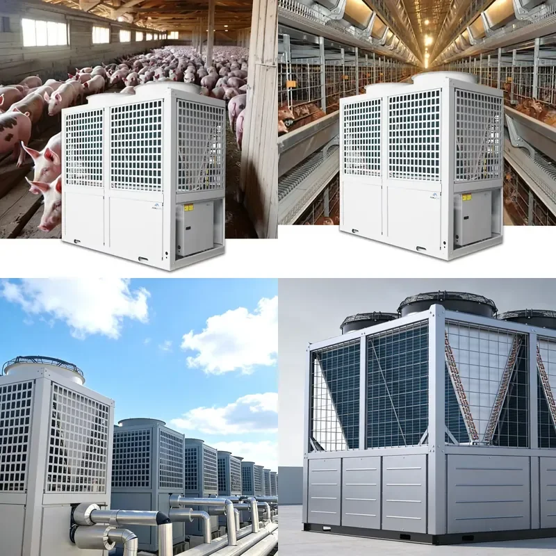 High Temperature Industrial R290 Air to Water Heat Pump 50 kW for Process Heating and Manufacturing Hot Water Supply for