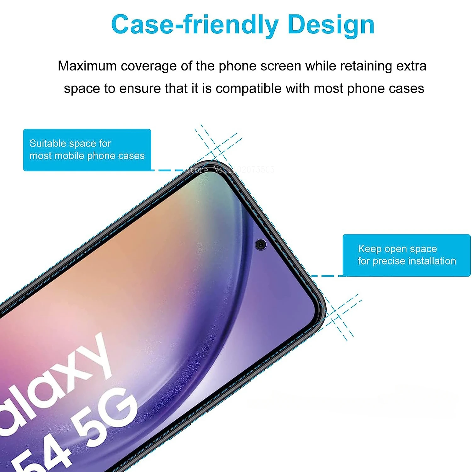 2Pcs 9H Tempered Glass Full coverage screen protector For Samsung Galaxy A54 5G A2CORE  Screen Protector Glass Water-Resistant