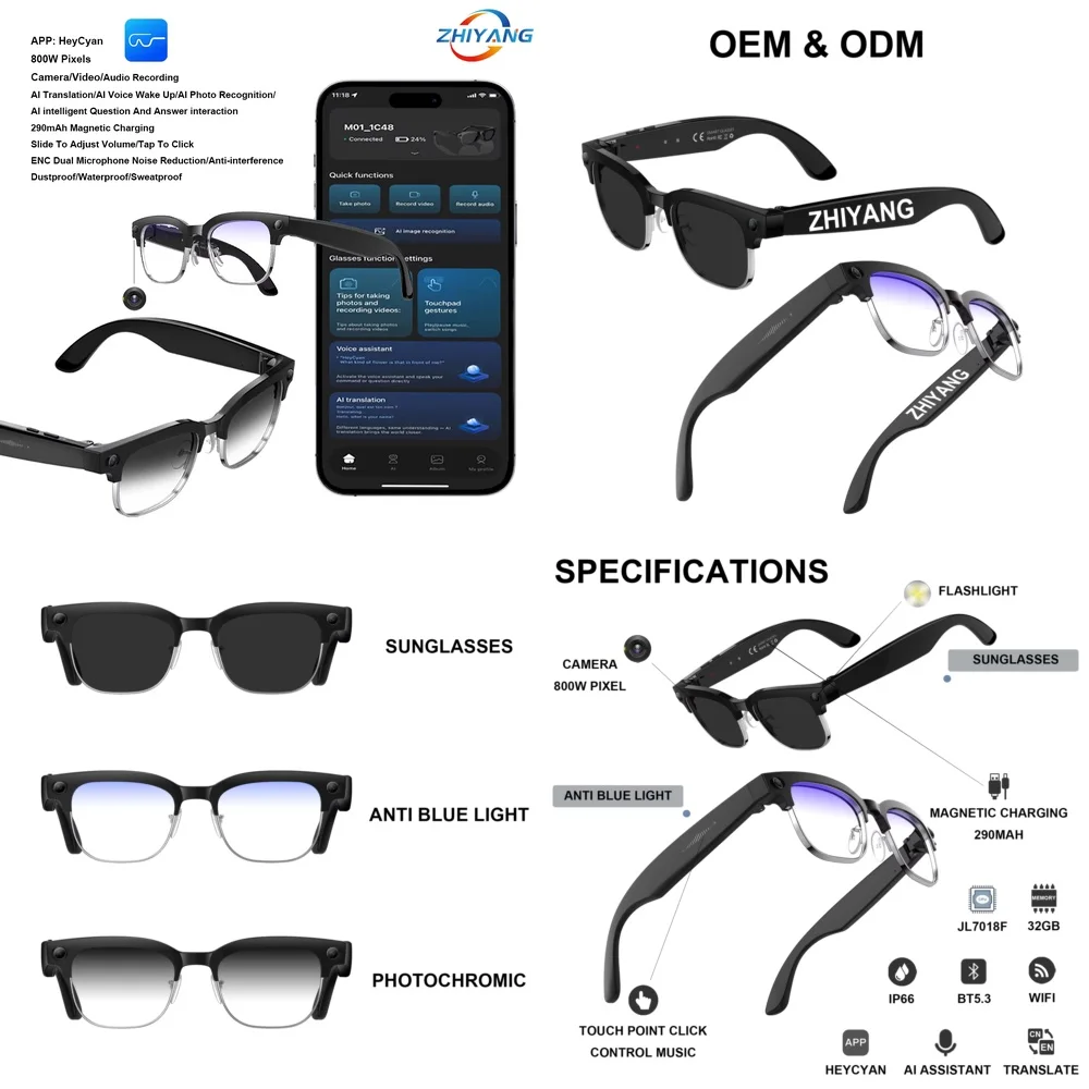 

2026 New Fashion Smart Glass for W630 Single Point Touch AI Glasses with Camera AI Assistant Smart Eyewear for Men Women AR