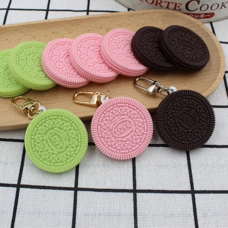 Cute Simulation Cookies Keychain Ring Pendant Key Chain Bag Pendant Car Key Chains Keyring Charm Bag Oranment Gifts