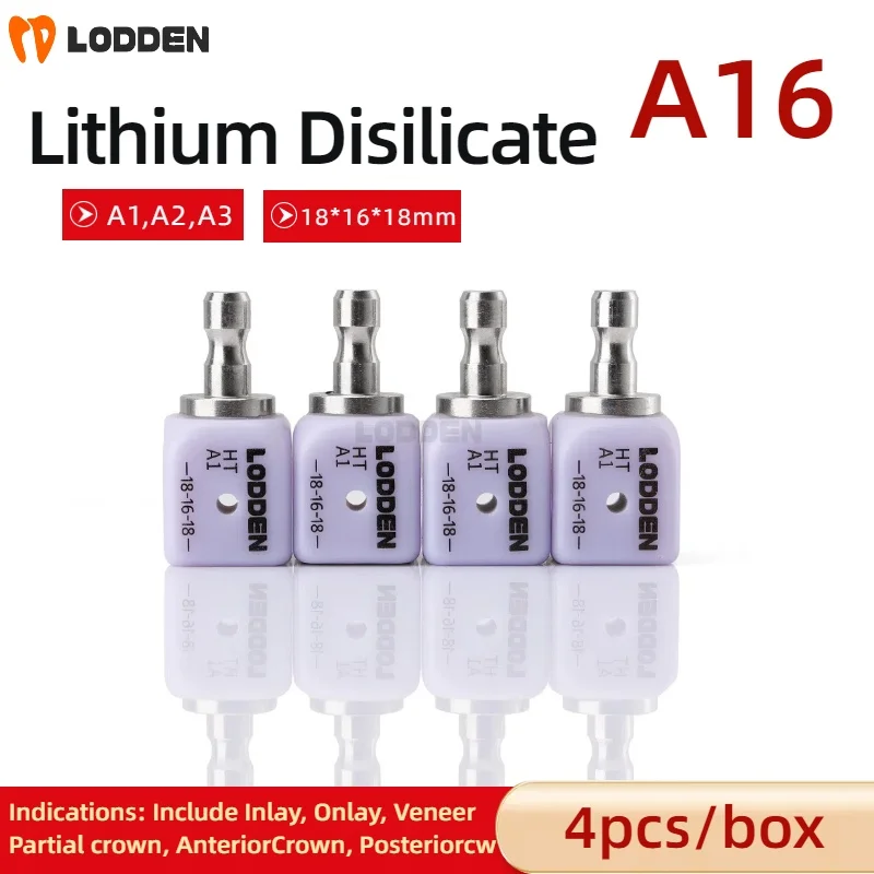 

4Pcs/Box A16 Dental Lithium Disilicate Blocks for Implant With Hole HT/LT for CAD CAM Porcelain Veneers Glass Ceramic Blocks
