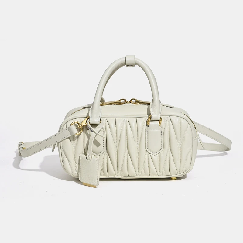 Luxe merkontwerp damestassen echt leer dameshandtassen mode gouden slot schoudertassen vrouw naaien vierkante crossbody tassen