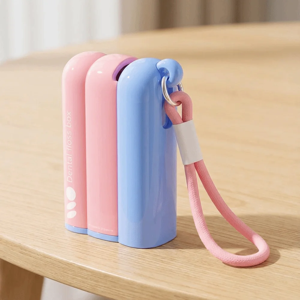 Creativity Automatic Pop Dental Floss Box Press-on Dustproof Floss Stick Storage Box Portable Reusable Mini Teeth Stick Case