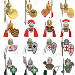 Middle Ancient Rome Medieval Knights Templar Crusade Spartan Warriors Infantry Cavalry Figures Building Blocks Bricks Kids Toys