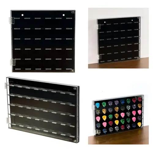 Imagen 2 del producto Caja de exhibición transparente para púas de guitarra, accesorio compacto de acrílico, multifuncional, práctico para colección, organizador de púas de música