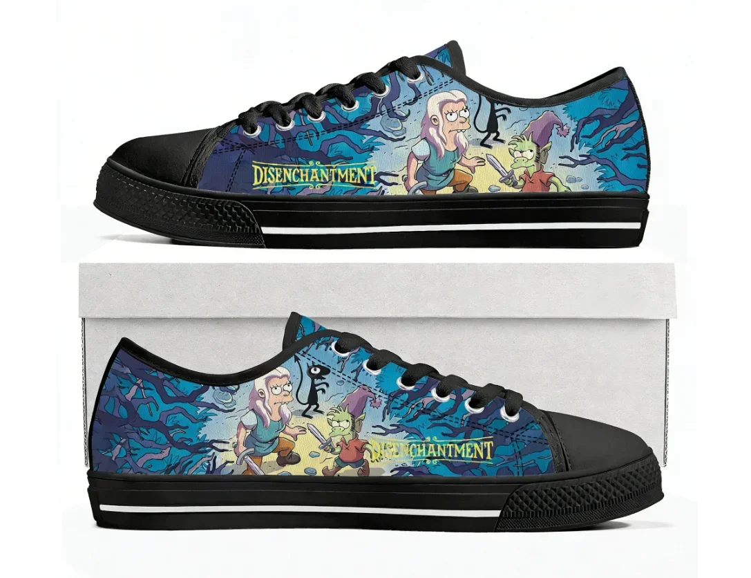 

Кеды Disenchantment Low Top: высококачественные, унисекс, для подростков, из канваса, повседневные, модные, с узорами, на заказ